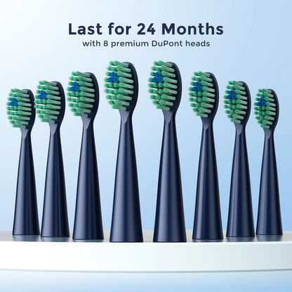 Sejoy DY-156 Electric Sonic Toothbrush with 8 Replacement Heads Brushes 5 Modes IPX7 Waterproof Electric Tooth Brushes