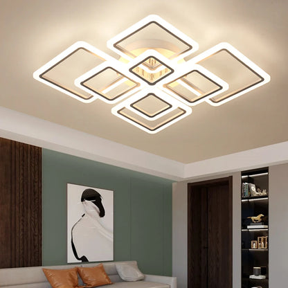 Modern LED Ceiling Light Dimmable Ceiling Lamp Fixture  Acrylic Flush Mount Ceiling Chandelier Lighting for Living Room Home