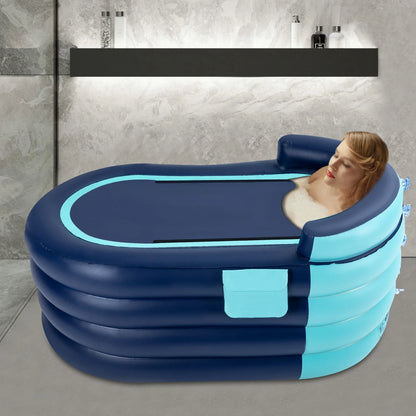 1.4m 4 layers Foldable Bathtub Household Inflatable Adult Bathtub With Wireless Electric Air Pump for Hot Water and Ice Bath