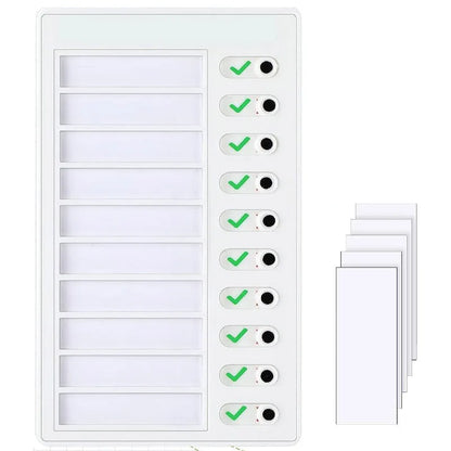 Kids Chore Chart with 5 Blank Cards - Plastic Checklist Board for Routine Planning Responsibility