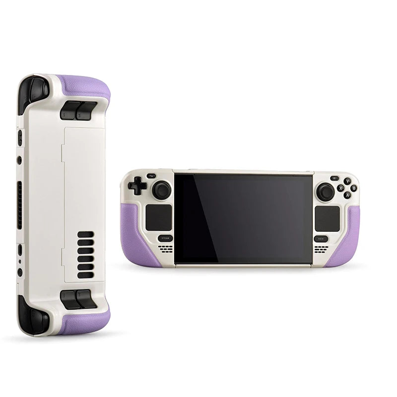 Full Protective Case for Steam Deck Cowhide wrap host Protective Soft Leather Grip Non-slip Cover hard shell bracket Accessories