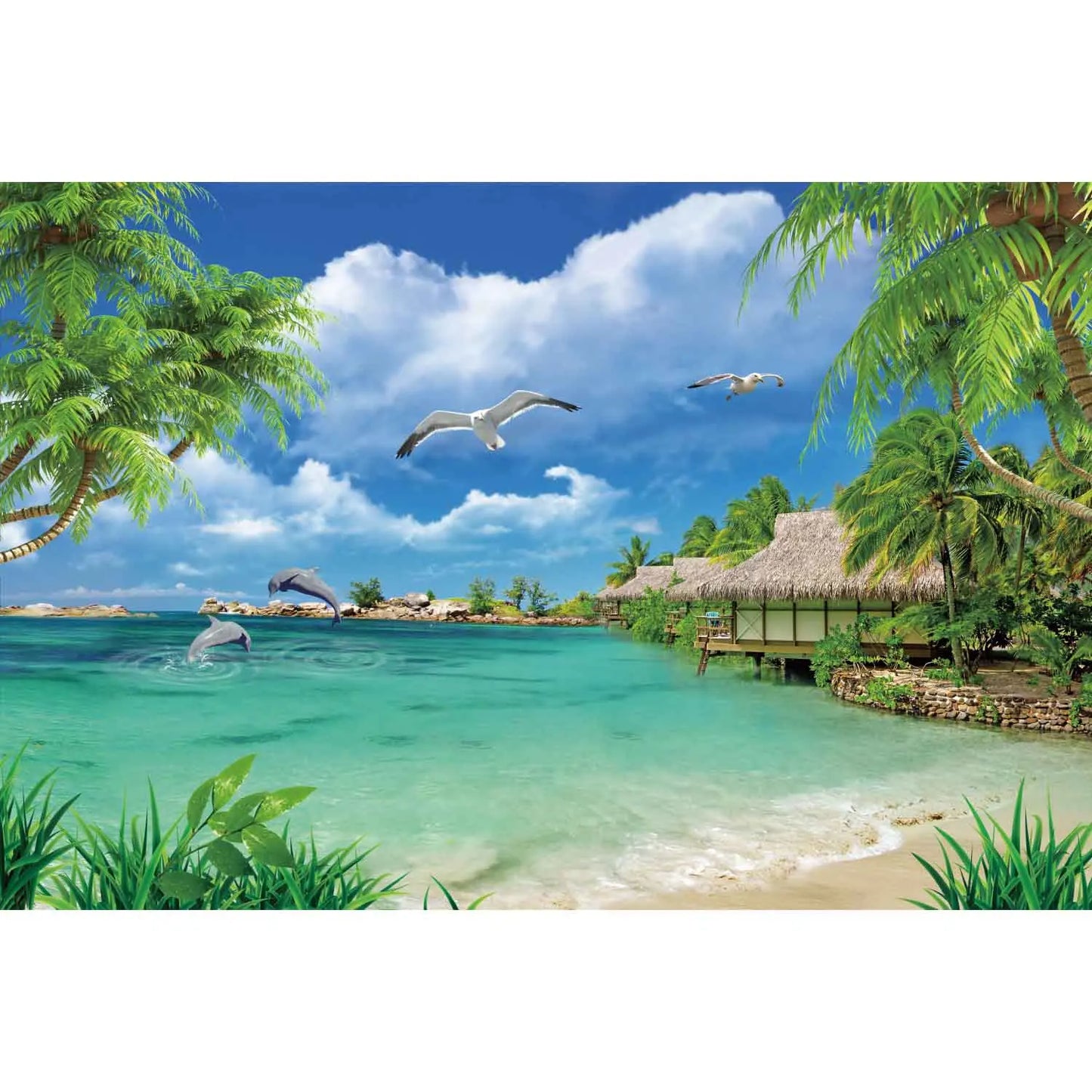 MOON.QG Tropical Summer Beach Background Photography Sunset Ocean Backdrop Newborn Photozone Wedding Accessories Shooting Props