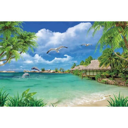 MOON.QG Tropical Summer Beach Background Photography Sunset Ocean Backdrop Newborn Photozone Wedding Accessories Shooting Props