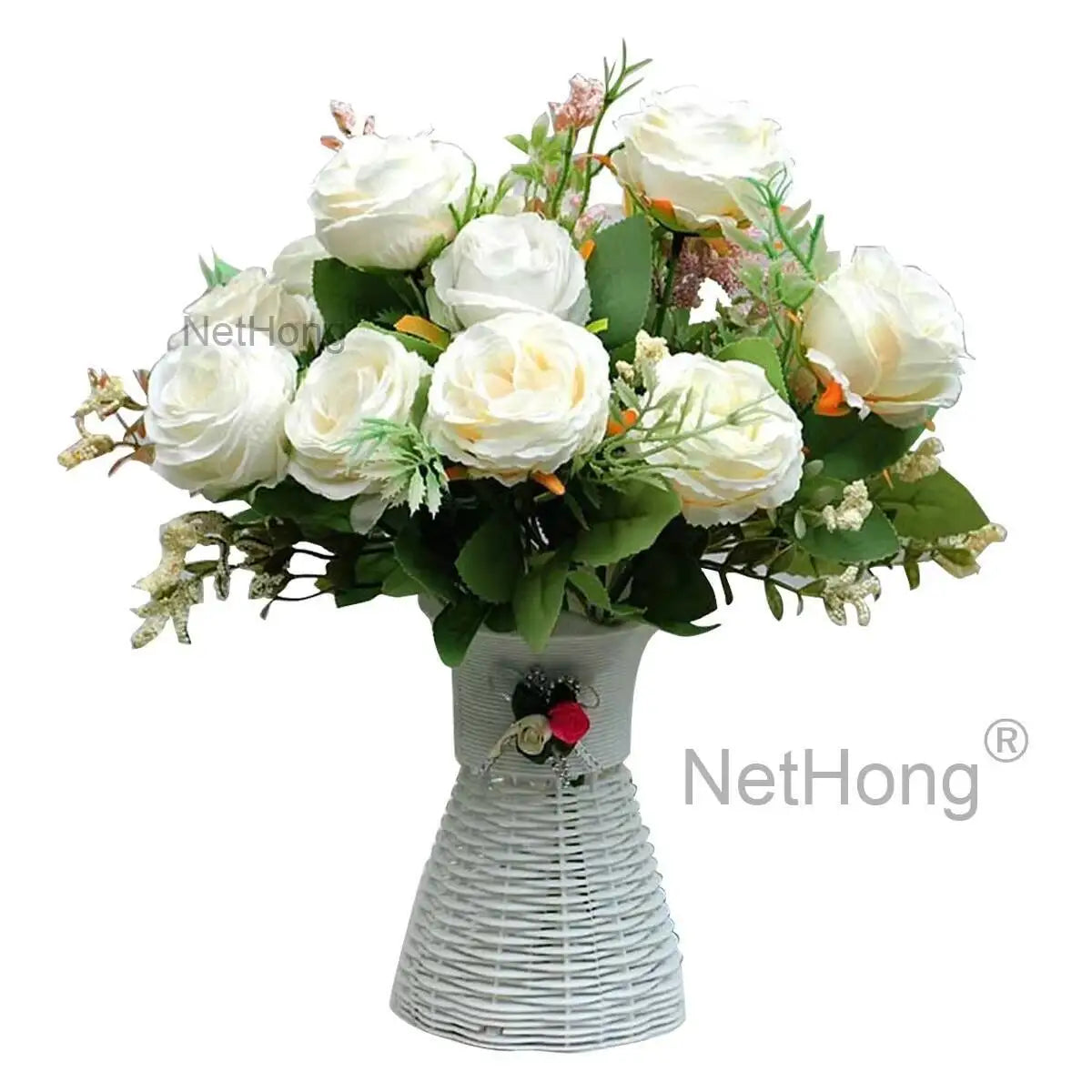 Artificial Flowers Fake Plants Plastic UV Resistant Home In/Outdoor Garden Decor