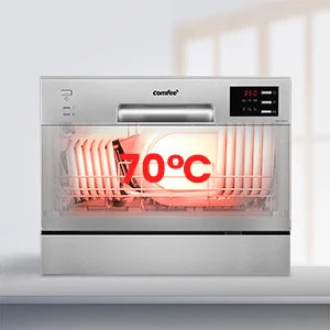 COMFEE 6.5L Freestanding Compact Dishwasher with  LED Display, Decibels 47 Low Noise