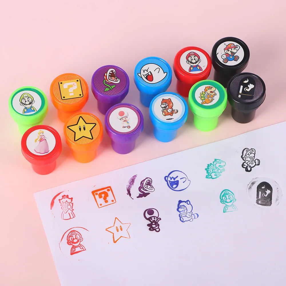 Cartoon Party Favor Keychain Set Supplies Anime Marios Figure Cartoon Fashion Braclet Sticker Birthday Christmas Favor Bag Gift