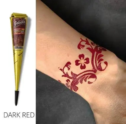 25g Indian Henna Dark Red Tattoo Paste Temporary Henna Cones For Tattoo Body Art Sticker Special Body Art Paint Henna