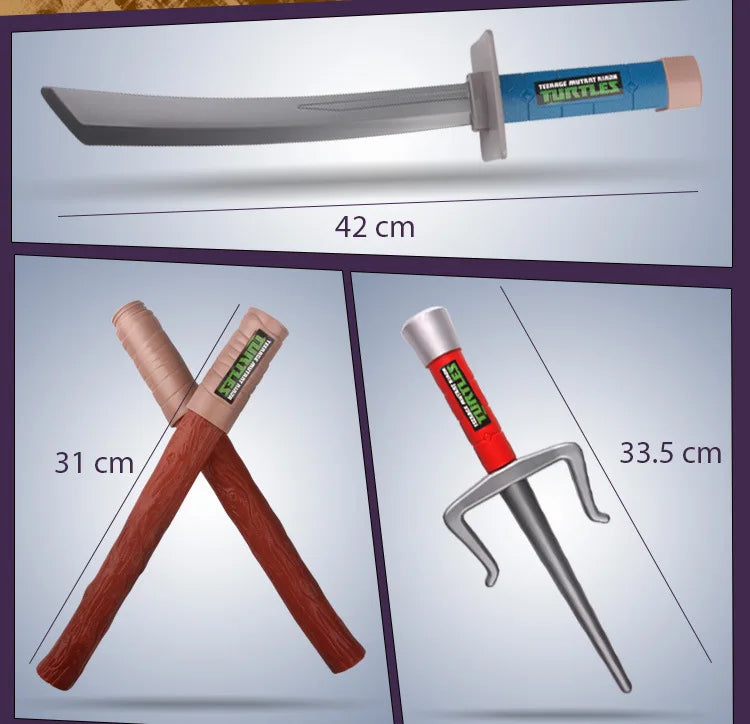 Teenage Ninja Turtles Eye Mask Nunchaku Darts Knife And Knife Can Anime Cosplay Wear Children's Performance Weapons Props Gifts