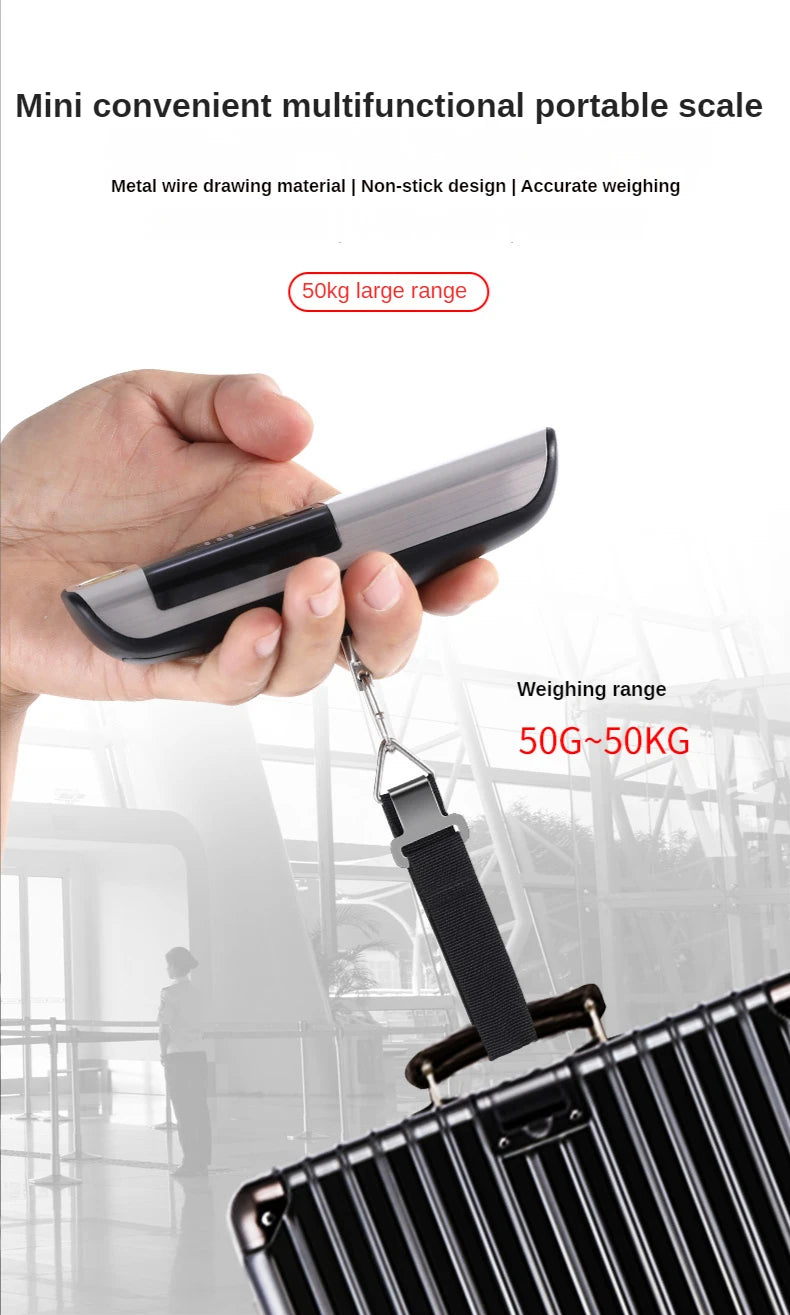 IHOYI Portable Electronic Scale, Household Small 50kg Portable Mini Spring Hook Weighing, High-Precision Luggage Weighing Device