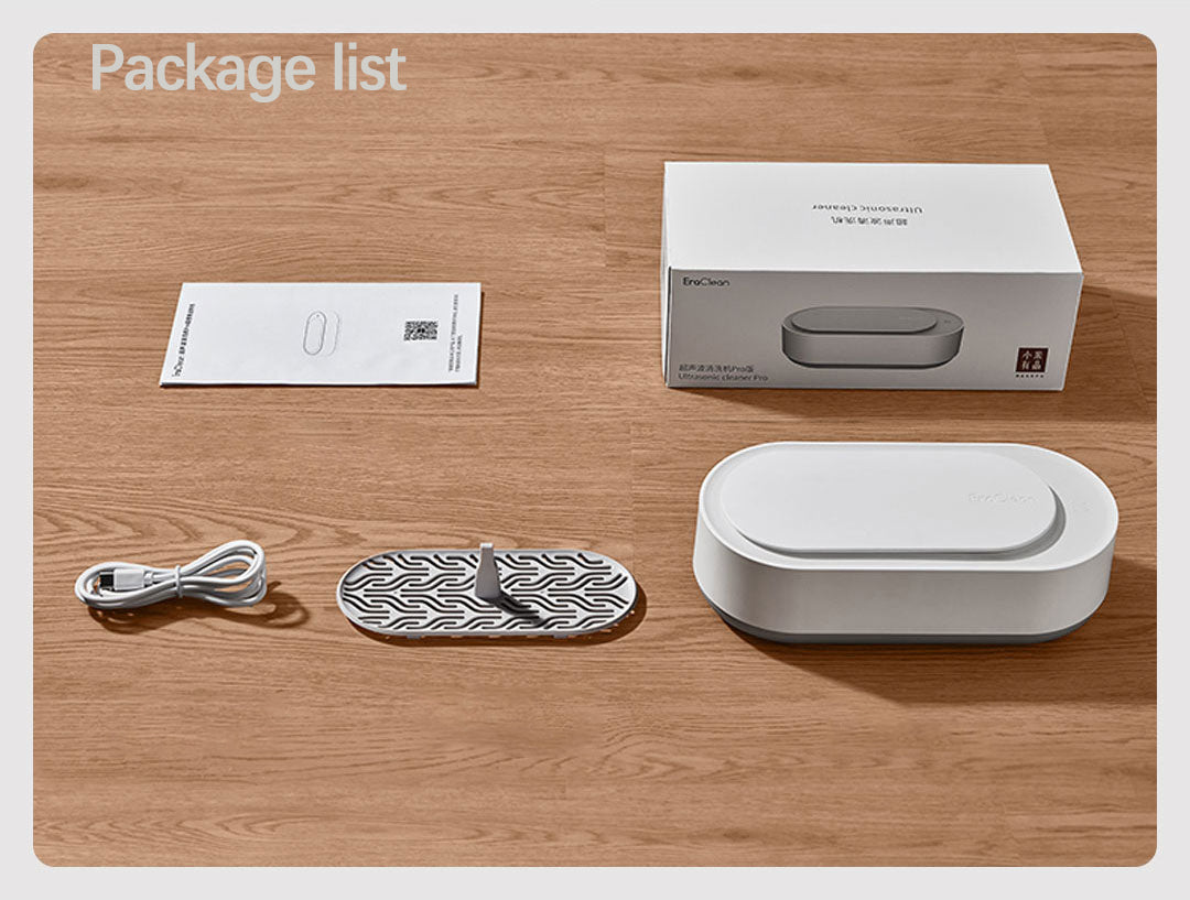 EraClean Ultrasonic Cleaner Pro Rechargeable Cleaning Machine 45000Hz High Frequency Vibration Cleaner Jewelry Glasses Watch