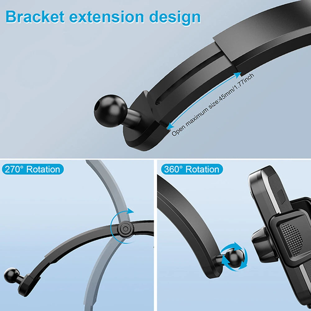 Suction Cup Car Phone Holder 360° Rotation Cell Phone Support Universal Auto Smartphone Stand for Cellphones Width 50-100mm