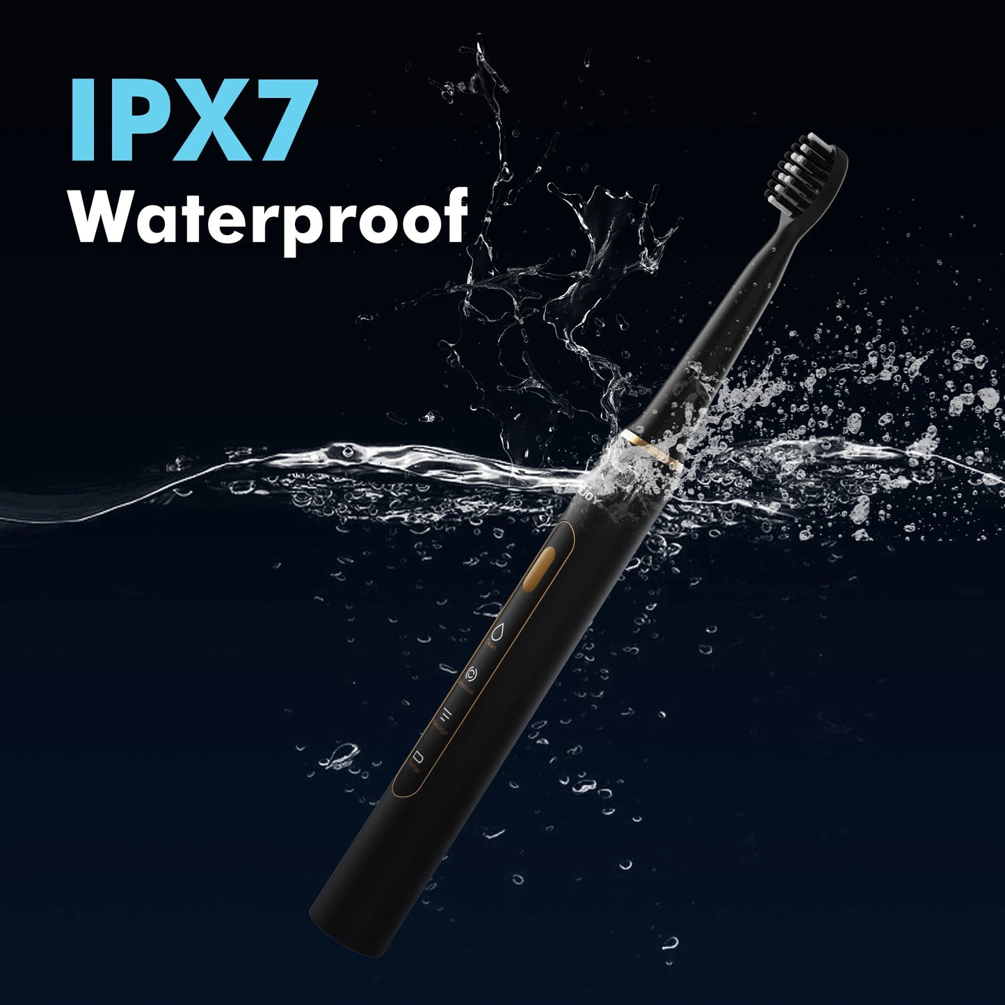 Sejoy Electric Toothbrush for Adults IPX7 Waterproof DuPont Brush Head USB Rechargeable High Frequency Cleaning 3 Cleaning Modes