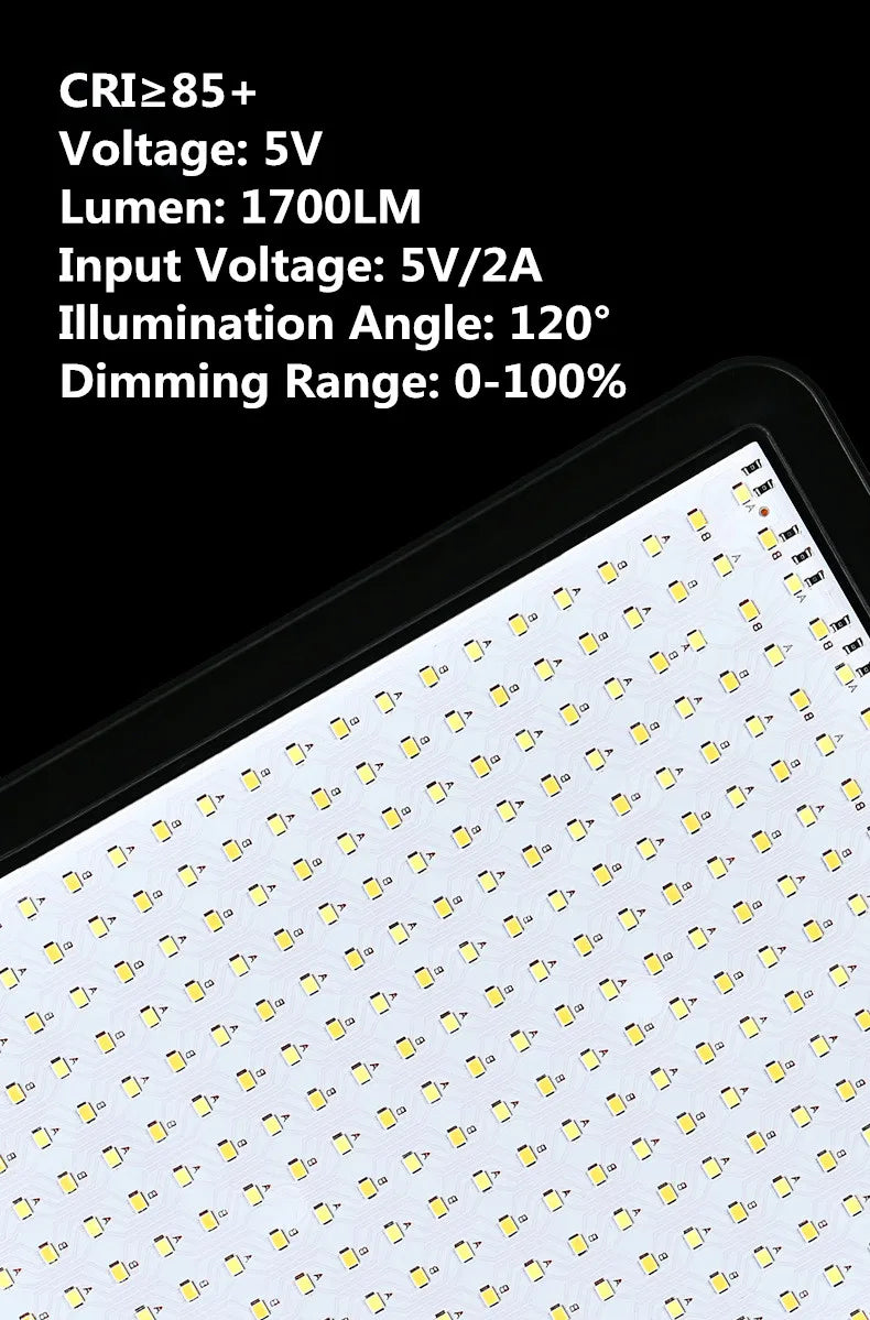 LED Photography Video Light Panel Lighting Photo Studio Lamp Kit with 8/12 Inch Adjustable Brightness,for YouTube Live Streaming