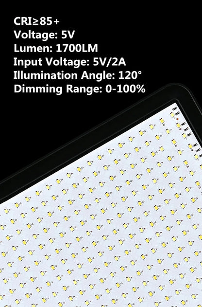 LED Photography Video Light Panel Lighting Photo Studio Lamp Kit with 8/12 Inch Adjustable Brightness,for YouTube Live Streaming