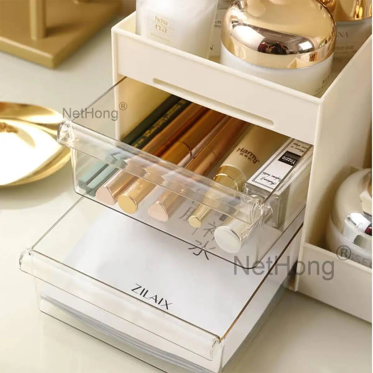 Makeup Cosmetic Organiser Dressing Table Make-Up Holder Tidy Storage Box New