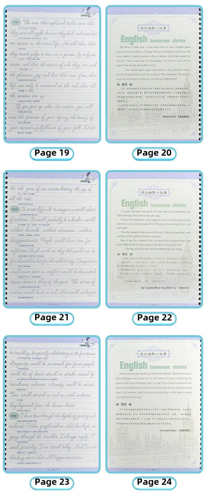 Exercises Copybook Calligraphy Practice Book Cursive Writing English Pen Chinese Calligraphy for Adult Children