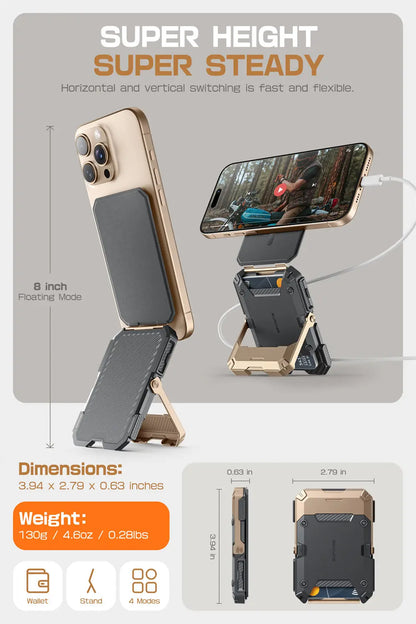 SUPCASE Magnetic Tripod Phone Stand Credit Card Holder for iPhone 16/15/14/13/12 Adjustable Phone Stand Compatible with MagSafe