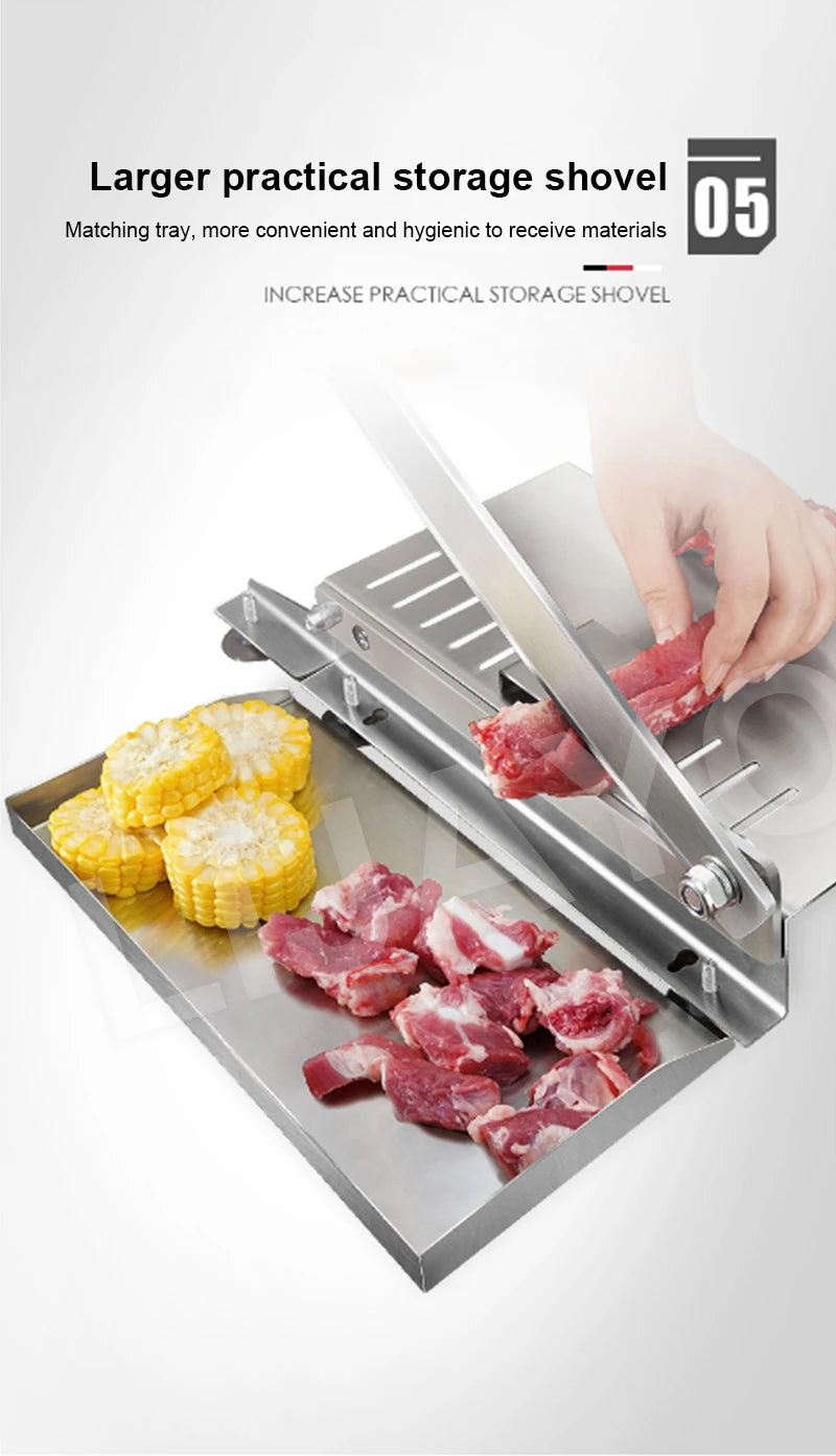 LIJAYO Commercial Manual Frozen Chicken Duck Fish Slicer Bone Cutting Tool Stainless Steel Minced Lamb Bone Meat Cutter