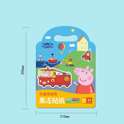 Peppa Pig Jelly Sticker Book Children's Cartoon Sticker Sticker 3-6 Year Old Girl Sticker Quiet Book Educational Toys