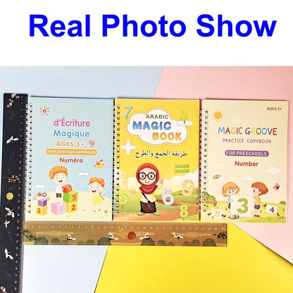 Writing Exercise Books English Groove Magic Practice Copybook Children's Book Learning Numbers Letters Alphabet Calligraphy Gift
