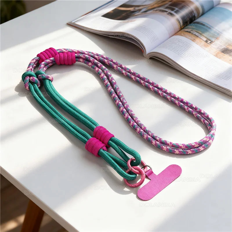 Creative 3-in-1 Mobile Phone Lanyard Wrist Strap Crossbody Hanging Neck Cellphone Chain Travel Convenience Phone Anti-loss Strap