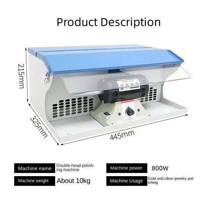 110V/220V Polishing Machine With Dust Collector 800W Polishing Grinding Motor Bench Grinder Polisher Jewelry Polisher Machine