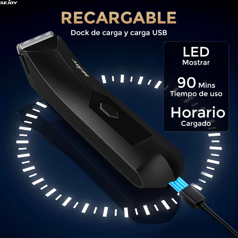 Sejoy Body Hair Trimmer Clipper for Men,Rechargeable Cordless Barber Clippers,Electric Hair Trimmer,Waterproof Beard Trimmer