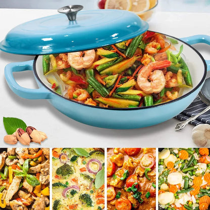 23cm Enameled Cast Iron Dutch Oven 2 Quart Heavy Soup Pot Casserole Dish For Bread Baking And Stew Kitchen Nonstick Braised Pot