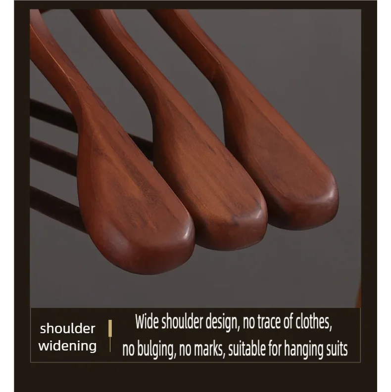 Luxuriöse Kleiderbügel aus Holz für Anzüge, Mäntel, Jacken, Oberbekleidung und Hemden mit breiten Schultern, 360° drehbaren Haken und rutschfester Stange