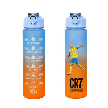 750ml CR7 Sports Water Bottles Anime Football Star Ronaldos Frosted Bottle Outdoor Travel Gym Fitness Jugs Portable Drinking Cup
