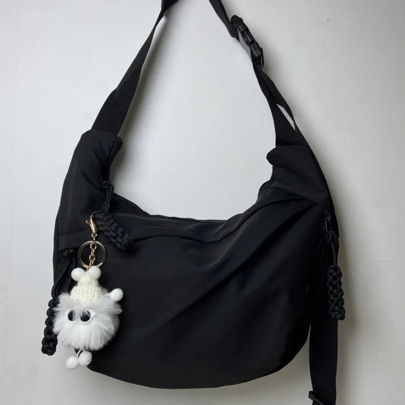 Korean Simplified New Moon Bag Fashionable Design Wheat ear Cross Body Bag Versatile High end Single Shoulder Dumpling Bag