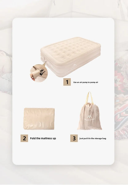 MOUNTAINHIKER 2025 Interior Air Mattress Glamping Mats PVC Inflatable Sleeping Mattress 1/3 Person Camping Bed Mat Built-in Pump