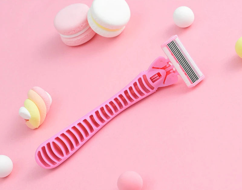 1Handle+18Blade Women's Manual Safety Razor 6Layer Stainless Steel Shaving/Hair Removal Blade Replaceable blade