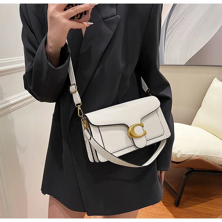 New Women's High-End Pure Color Simple Square Bag Multi-Layer Commuting Single Shoulder Bag Neutral Minimalist Style