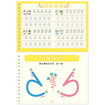 Reusable Children 3D Copybook For Calligraphy Numbers Handwriting Copybooks Learning Math Writing Practice Book For Kids
