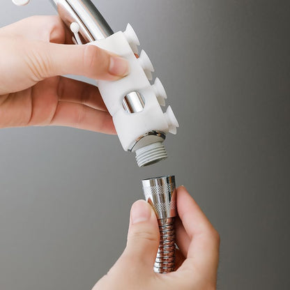 Saugnapfhalterung, Silikon-Duschkopfhalter, wiederverwendbar, abnehmbar, Wandregal mit fester Basis für Badezimmeraccessoires