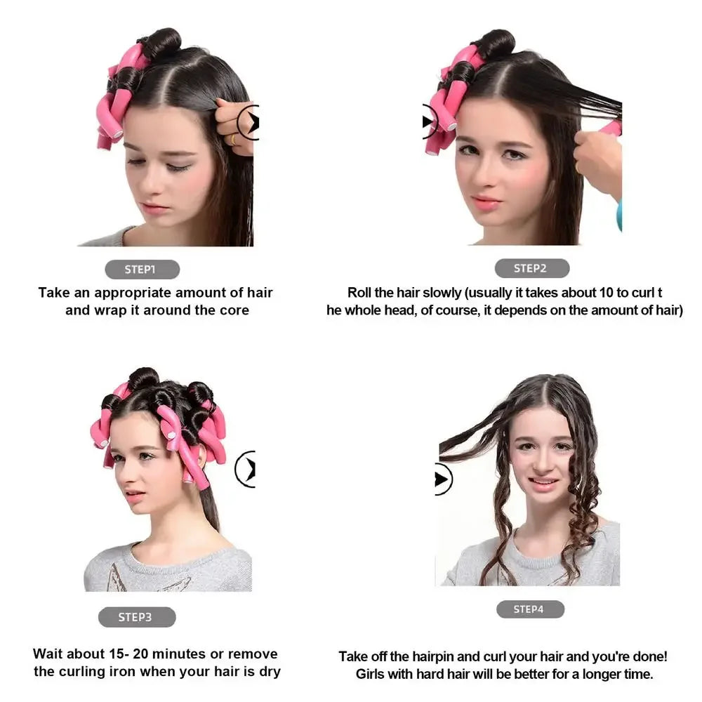 Бигуди 10pcs Heatless Hair Curler No Heat Hair Rollers Soft Curls Curling Rod Roller Sticks Foam Rods Hair Styling Tools 헤어롤