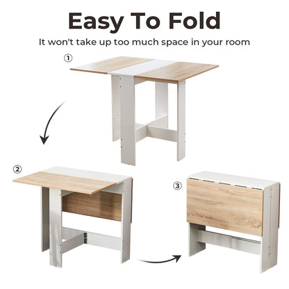 Haodirect multifunctional foldable and expandable dining table wooden kitchen table saves space