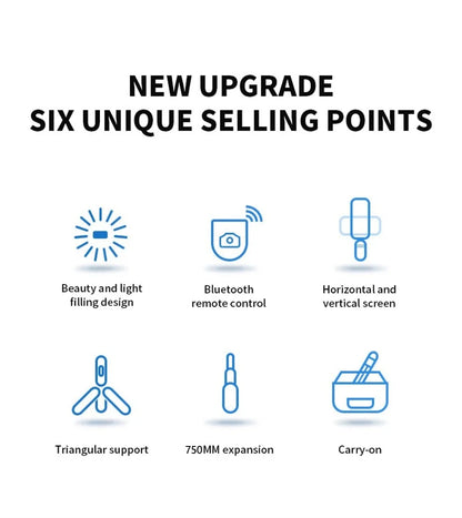 Portable Mini Selfie Stick Led Fill Light Foldable Tripod Phone Stand Holder Support Wireless Bluetooth Remote Control Shutter