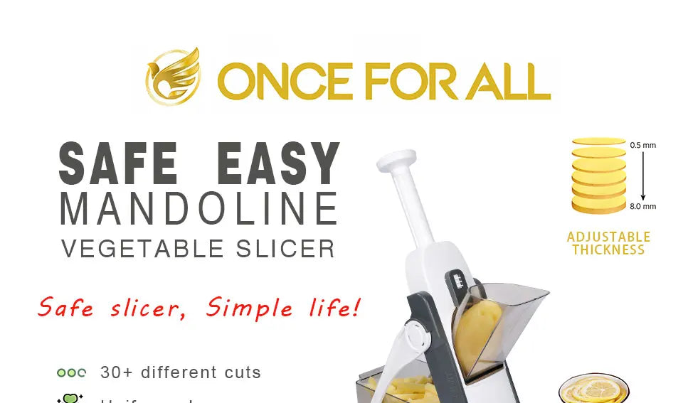Mandoline Slicer for Kitchen, Kitchen Accessories, One for All Vegetable Slice, Food Chopper, Cutter, Dicer Fruit, French Fry, J