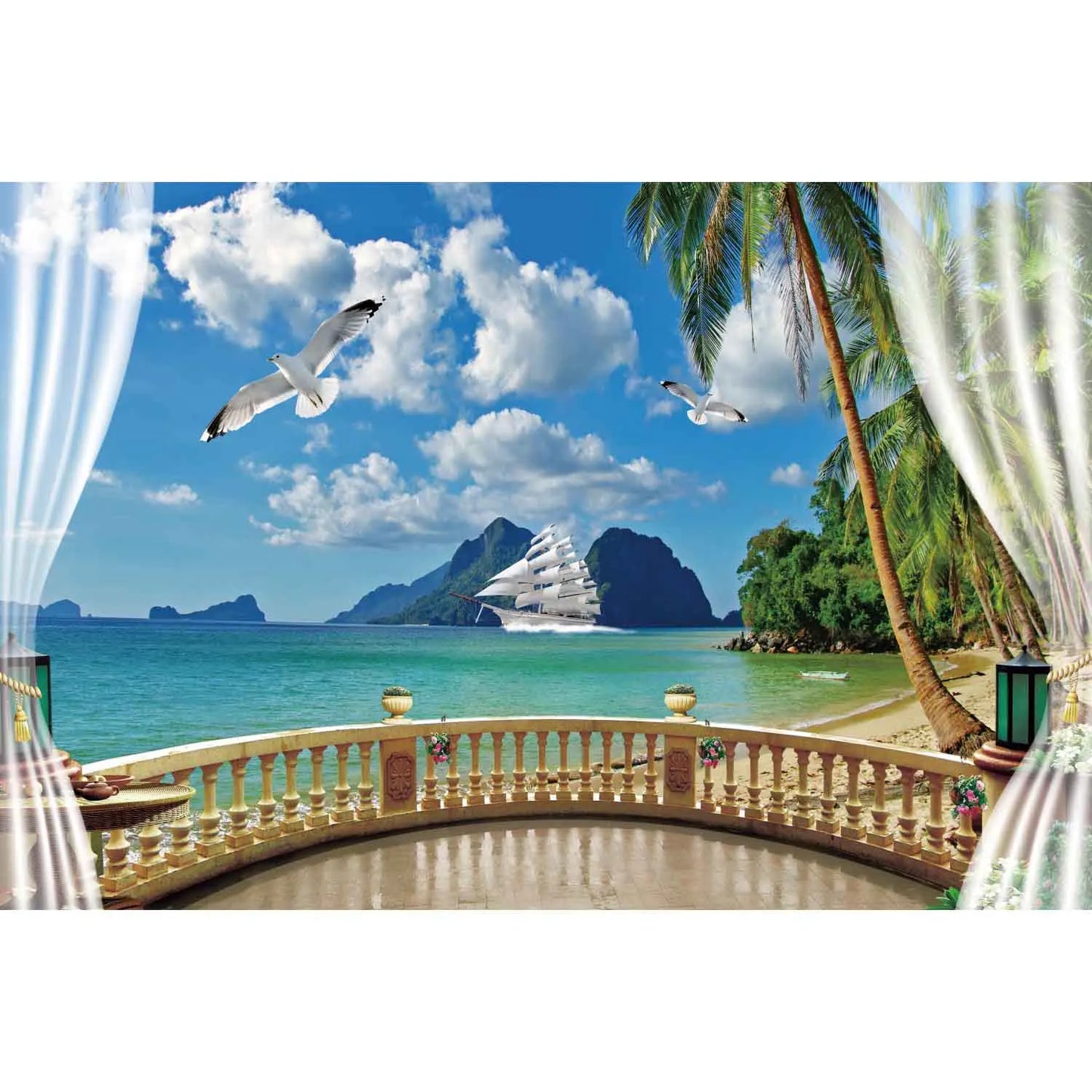 MOON.QG Tropical Summer Beach Background Photography Sunset Ocean Backdrop Newborn Photozone Wedding Accessories Shooting Props