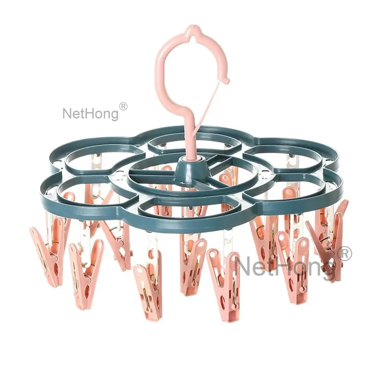 16 Pegs Thickened Laundry Clip Underwear Socks Hanger Airer Cloth Dryer Rack UK