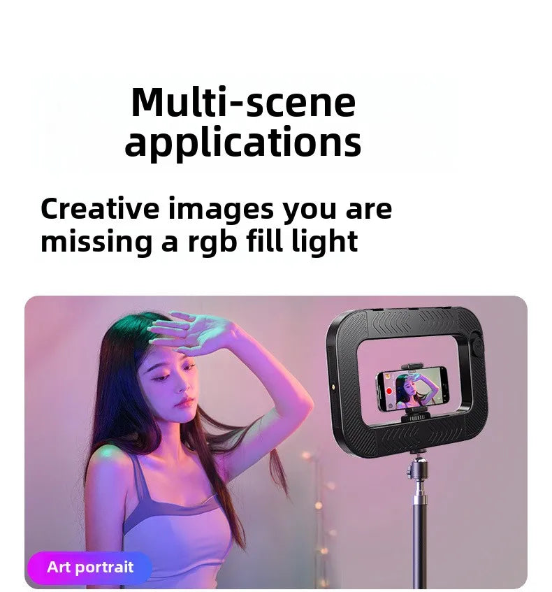 Phone Video Handheld LED Fill Light Selfie Light Phone Video Stabilizer for Camera, Phone, Tiktok, YouTube, Makeup, Video Blog