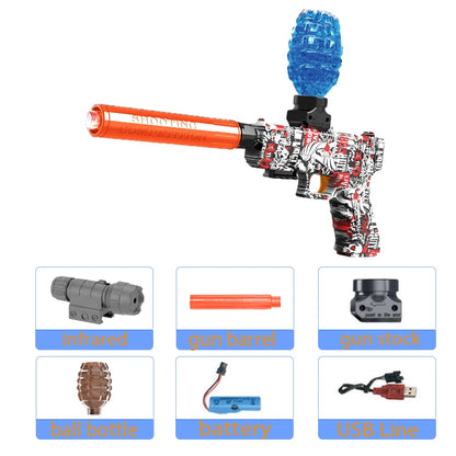 Kids Outdoor Toy Electric Gel Gun Water Ball Bullet Pistols Summer Play Water Shooting Interactive Party Game Children Adult