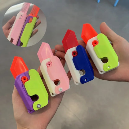Gravity Folding Claw Knife Radish Knife 3d Printing Gravity Knife Small Radish Knife Push Card Decompression Fidget  Mini Toy