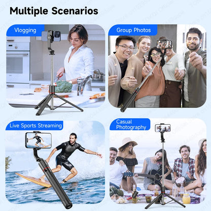 F15 Selfie Stick Tripod Extendable Pole with Wireless Bluetooth Remote Phone Holder for Smartphone Shooting Vlog Video Recording