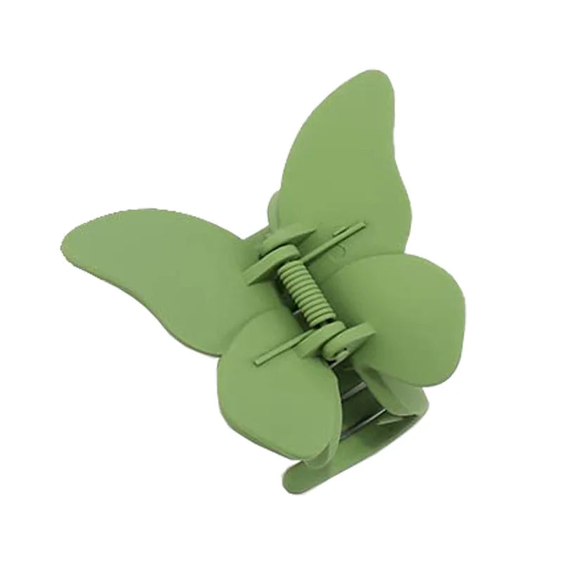 Matte Butterfly Hair Claw Solid Simple Ponytail Holders Barrettes Sweet Fairy Hair Clip Elegant Hairpin Claw Styling Accessories