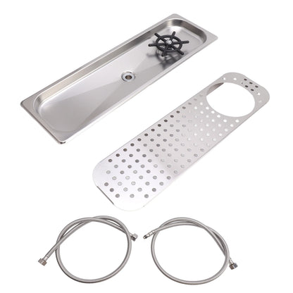 Built-in Cup Washer Stainless Steel Glass Cleaning Rinser High Pressure Cup Washer With Drain Drip Tray Hose For Bar Coffee Shop