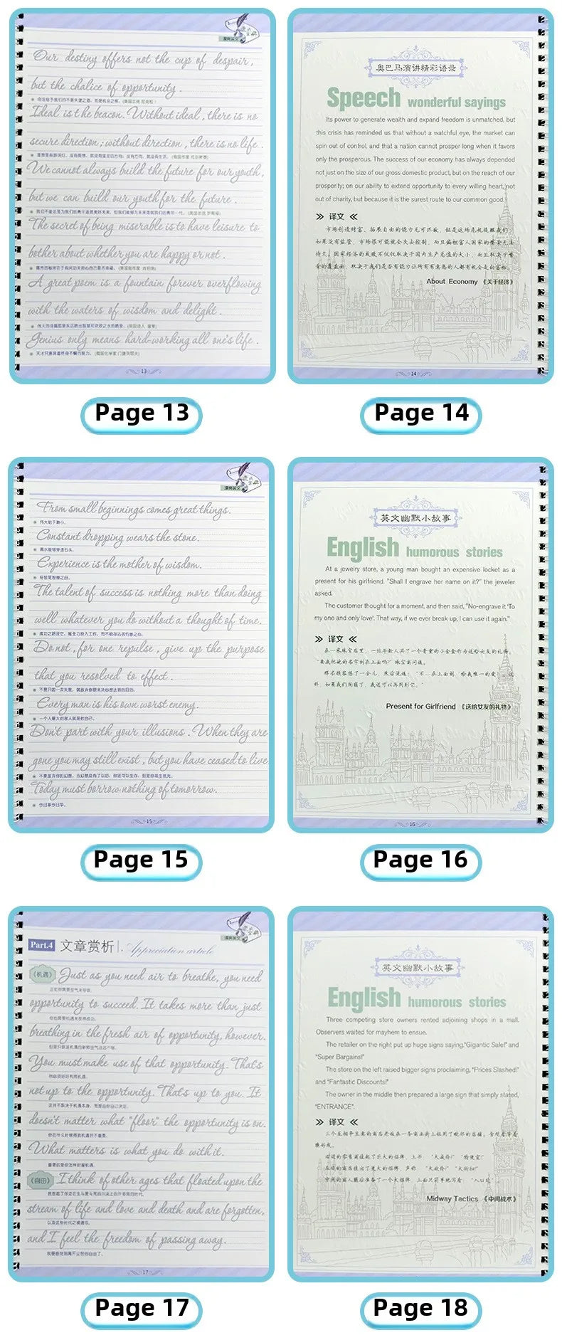 Exercises Copybook Calligraphy Practice Book Cursive Writing English Pen Chinese Calligraphy for Adult Children