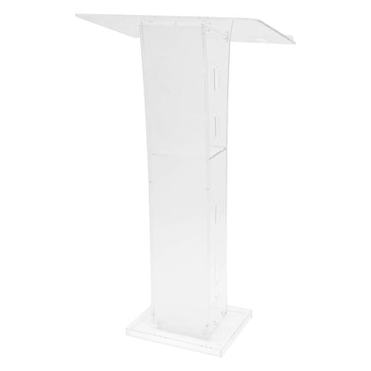 Acrylic Podium Floor Standing Clear Lecterns W/ Storage Shelf School Stand Desk Church Pulpit Office Lecture Table 43in H